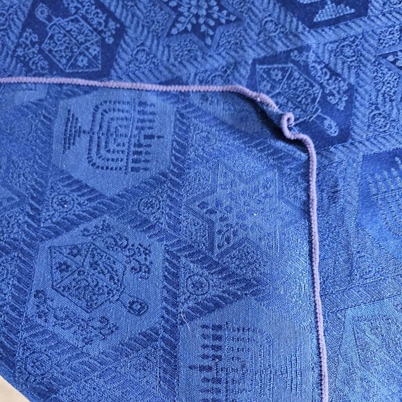 Rectangle Tablecloth 2 Linen Napkins Set Festive Design Jewish Hanukkah 72"x57" - Picture 5 of 8